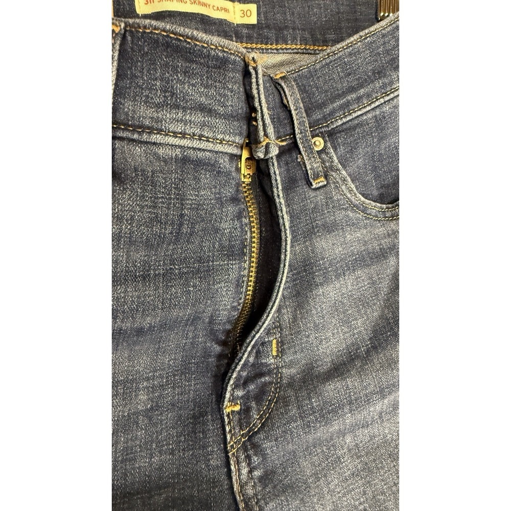 NEW Levis 311 Jeans Women 30 Blue Shaping Skinny Capri Medium Wash Zip Fly Denim - Picture 7 of 10
